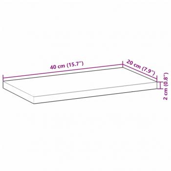 Tischplatte 40x20x2 cm Rechteckig Massivholz Akazie