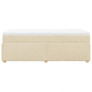 Boxspringbett mit Matratze Creme 100x200 cm Stoff