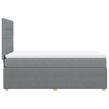 Boxspringbett mit Matratze Hellgrau 90x190 cm Stoff