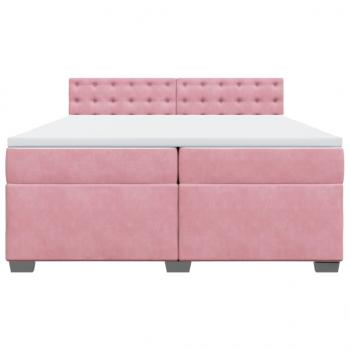 Boxspringbett mit Matratze Rosa 200x200 cm Samt