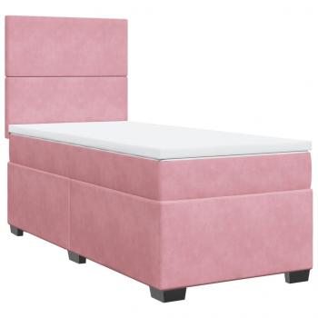 Boxspringbett mit Matratze Rosa 100x200 cm Samt