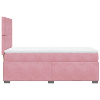 Boxspringbett mit Matratze Rosa 100x200 cm Samt