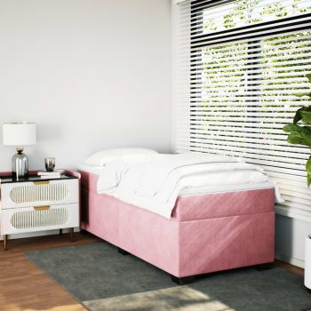 Boxspringbett mit Matratze Rosa 80x200 cm Samt