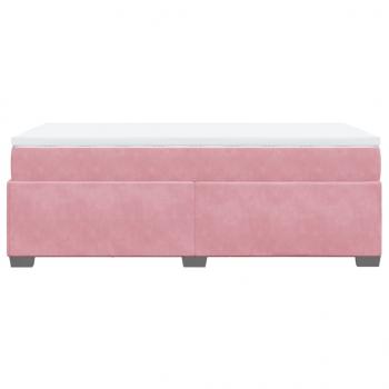 Boxspringbett mit Matratze Rosa 80x200 cm Samt