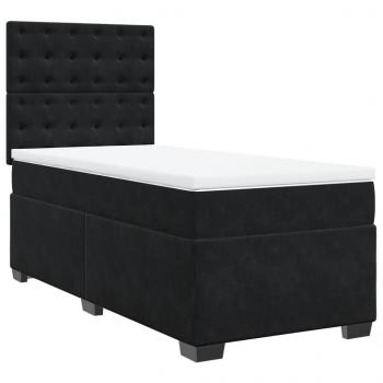 Boxspringbett mit Matratze Schwarz 90x190 cm Samt