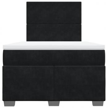 Boxspringbett mit Matratze Schwarz 120x190 cm Samt