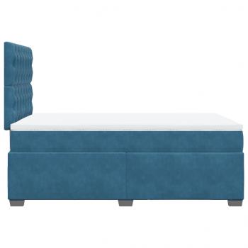Boxspringbett mit Matratze Blau 120x190 cm Samt