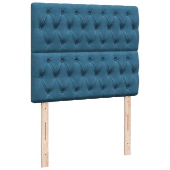 Boxspringbett mit Matratze Blau 120x190 cm Samt