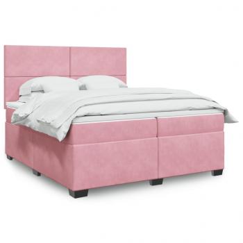 ARDEBO.de - Boxspringbett mit Matratze Rosa 200x200 cm Samt