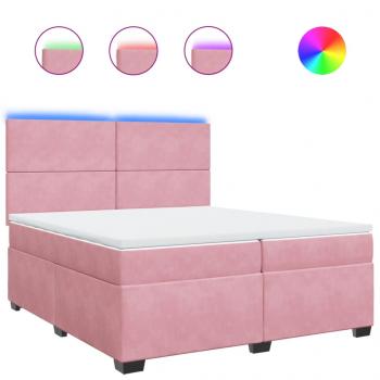 Boxspringbett mit Matratze Rosa 200x200 cm Samt