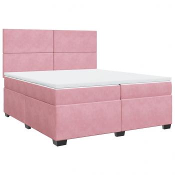 Boxspringbett mit Matratze Rosa 200x200 cm Samt