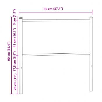 Kopfteil Sonoma-Eiche 90 cm Holzwerkstoff und Stahl