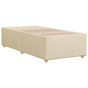 Bettgestell ohne Matratze Creme 100x200 cm Stoff