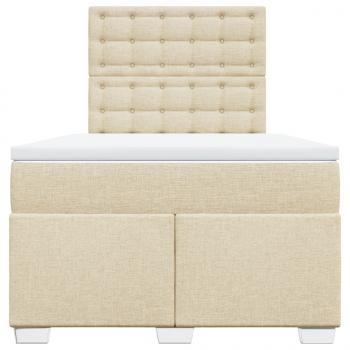 Boxspringbett mit Matratze Creme 120x190 cm Stoff