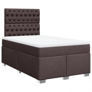 Boxspringbett mit Matratze Dunkelbraun 120x200 cm Stoff