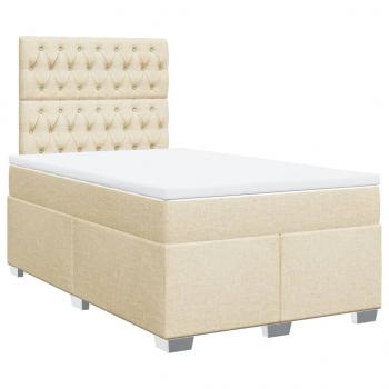 Boxspringbett mit Matratze Creme 120x200 cm Stoff