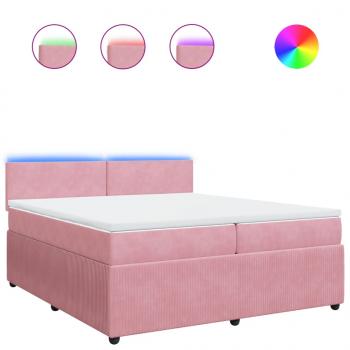 Boxspringbett mit Matratze Rosa 200x200 cm Samt