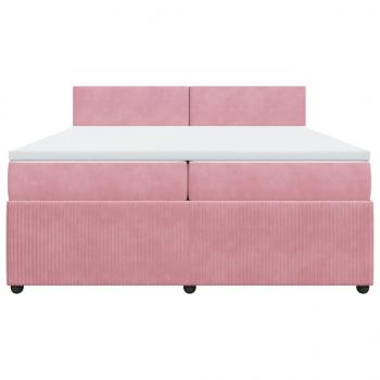 Boxspringbett mit Matratze Rosa 200x200 cm Samt