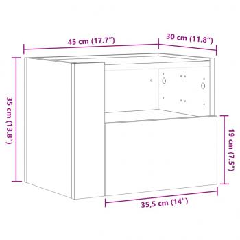 Wand-Nachttisch Sonoma-Eiche 45x30x35 cm