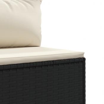 10-tlg. Garten-Sofagarnitur mit Kissen Schwarz Poly Rattan