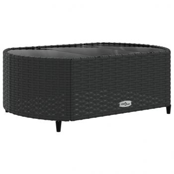 8-tlg. Garten-Sofagarnitur mit Kissen Schwarz Poly Rattan