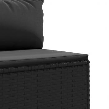 8-tlg. Garten-Sofagarnitur mit Kissen Schwarz Poly Rattan