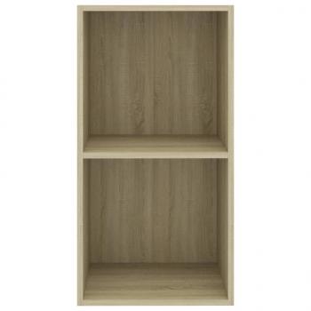 Bücherregal 2 Fächer Sonoma-Eiche 40x30x76,5 cm Holzwerkstoff