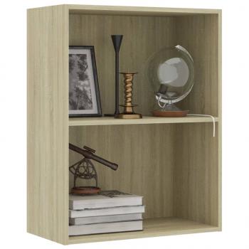 Bücherregal 2 Fächer Sonoma-Eiche 60x30x76,5 cm Holzwerkstoff