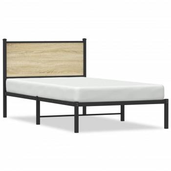 ARDEBO.de - Metallbett ohne Matratze Sonoma-Eiche 107x203 cm