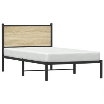 Metallbett ohne Matratze Sonoma-Eiche 107x203 cm