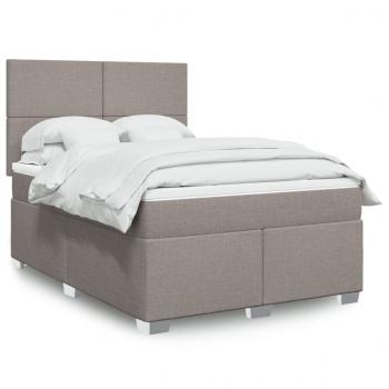 ARDEBO.de - Boxspringbett mit Matratze Taupe 140x200 cm Stoff