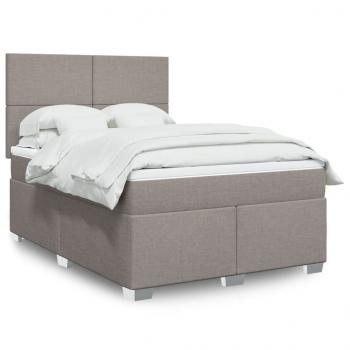 ARDEBO.de - Boxspringbett mit Matratze Taupe 160x200 cm Stoff