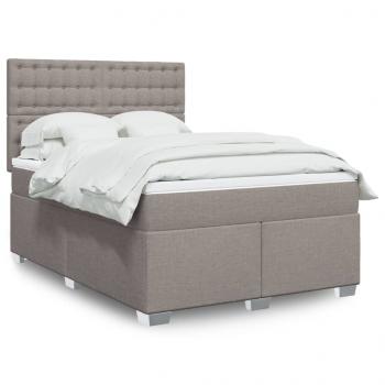 ARDEBO.de - Boxspringbett mit Matratze Taupe 160x200 cm Stoff