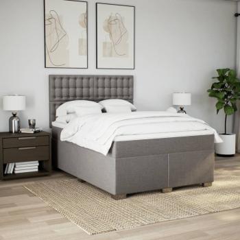 Boxspringbett mit Matratze Taupe 160x200 cm Stoff