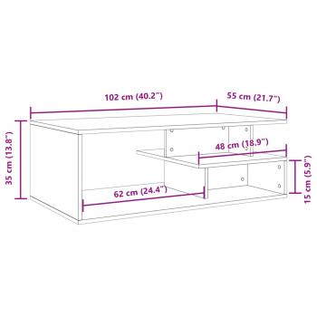 Couchtisch Schwarz 102x55x35 cm Holzwerkstoff