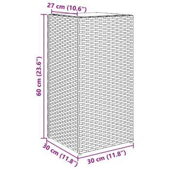 Pflanzkübel Braun 30x30x60 cm Poly Rattan