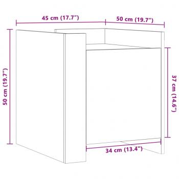 Nachttisch Braun Eichen-Optik 45x50x50 cm Holzwerkstoff