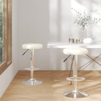 ARDEBO.de - Barhocker 2 Stk. Creme Kunstleder