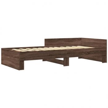 Bettgestell ohne Matratze Braun Eiche 75x190 cm Holzwerkstoff