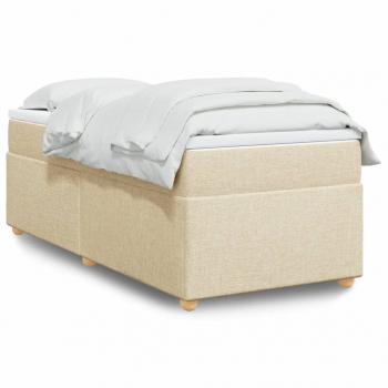 ARDEBO.de - Boxspringbett mit Matratze Creme 80x200 cm Stoff