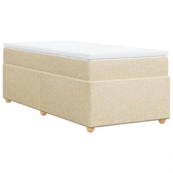 Boxspringbett mit Matratze Creme 90x190 cm Stoff