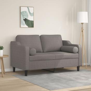 ARDEBO.de - 2-Sitzer-Sofa mit Zierkissen Taupe 120 cm Stoff