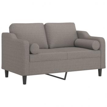 2-Sitzer-Sofa mit Zierkissen Taupe 120 cm Stoff