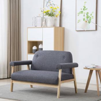 ARDEBO.de - 2-Sitzer-Sofa Stoff Dunkelgrau