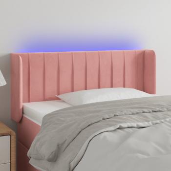 ARDEBO.de - LED Kopfteil Rosa 93x16x78/88 cm Samt