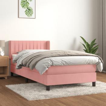 ARDEBO.de - Boxspringbett mit Matratze Rosa 90x200 cm Samt