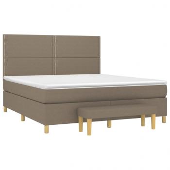 Boxspringbett mit Matratze Taupe 180x200 cm Stoff