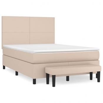 Boxspringbett Matratze Cappuccino-Braun 140x190cm Kunstleder