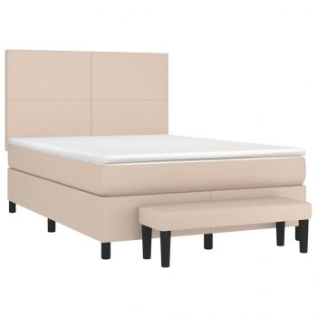 Boxspringbett Matratze Cappuccino-Braun 140x190cm Kunstleder