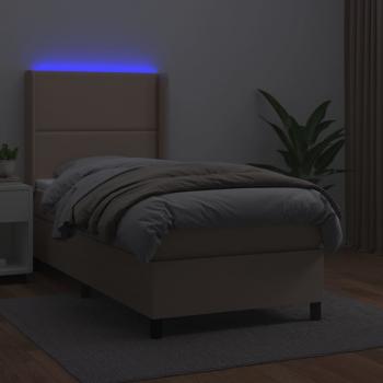 Boxspringbett mit Matratze & LED Cappuccino-Braun 90x190cm